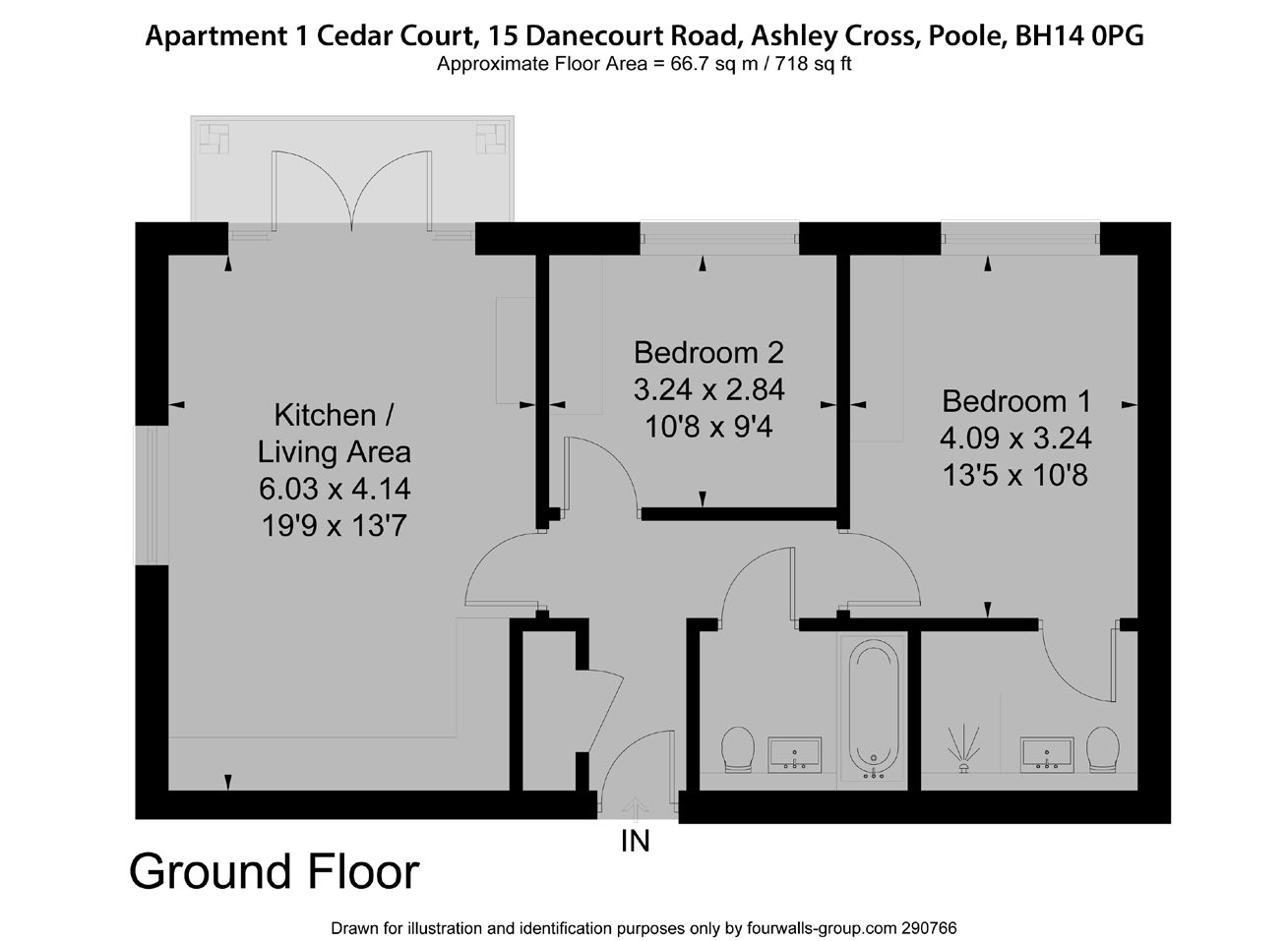 Apartment 1 Cedar Court floor plan